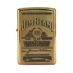  Jim Beam Engraved Zippo Lighter (Gold): Home & Kitchen