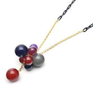    [Aznavour] Lovely & Cute Grape Long Necklace / Hot Pink.: Jewelry
