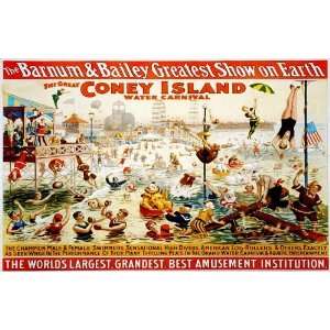  Coney Island Circus Vintage Wall Art: Home & Kitchen