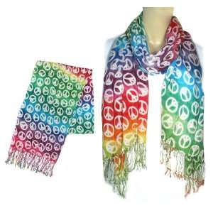  Tie dye Rainbow Peace Sign Scarf: Everything Else