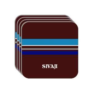 Personal Name Gift   SIVAJI Set of 4 Mini Mousepad Coasters (blue 