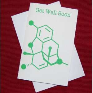   Get Well Soon   Chemistry Nerd Greeting Card   Green 