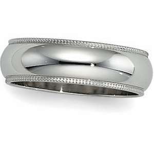   Band Ring Ring. 03.00 Mm Milgrain Band In Platinum Size 4 Jewelry
