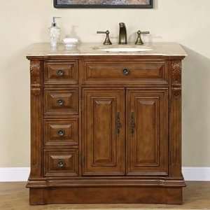 HYP 0904 T UIC 38 R 38 Single Sink Cabinet (Right Sink)  Travertine 