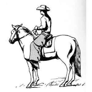   25 inch (58mm) Round Pin Badge Line Drawing Cowboy: Home & Kitchen