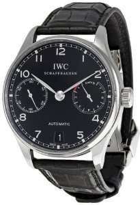  IWC Portuguese Automatic Steel Black Mens Watch IW500109 