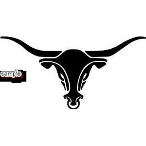  COW BULL WITH NOSE RING SKULL WHITE VINYL DECAL STICKER 