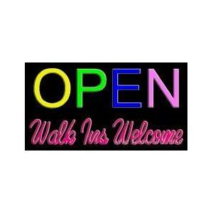  Walk Ins Welcome Open Neon Sign 20 x 37: Home Improvement