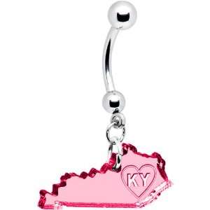  Pink State of Kentucky Belly Ring: Jewelry
