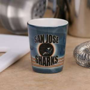 San Jose Sharks Teal Slapshot Ceramic Shot Glass: Sports 