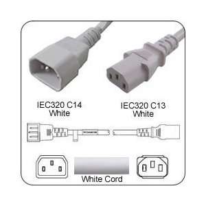  Power Cord IEC 60320 C14 Plug to C13 Connector 6 Feet 10a/250v 18/3
