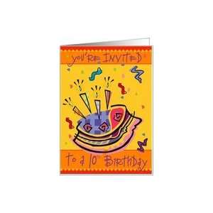  Birthday Cake Invite 10th Card: Toys & Games