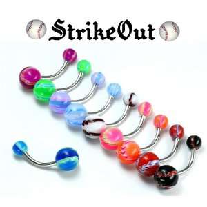  14g 12g 10g STRIKEOUT Navel Belly Button Jewelry  12g 7/16 