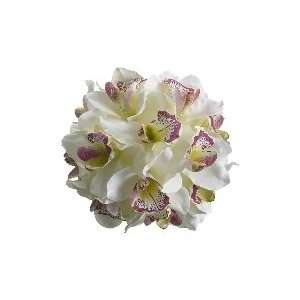  8 Cream And Mauve Orchids Kissing Ball