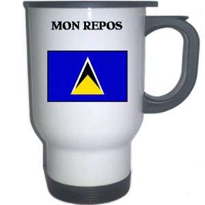  Saint Lucia   MON REPOS White Stainless Steel Mug 
