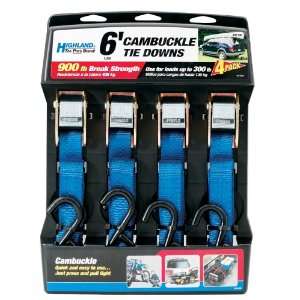    Highland 92106 6 Cambuckle Tie Down   Pack of 4 Automotive