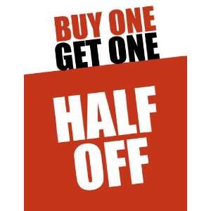  Buy One Get One Half Off Brown Sign