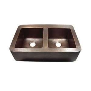 Farmhouse Sink 1551 H Hammered Double Bowl Farmhouse Sink LUX CSS1551 
