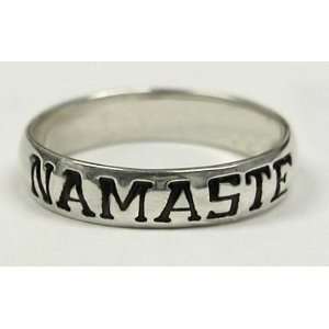    Sterling Silver Band Ring Namaste Made in America: Jewelry