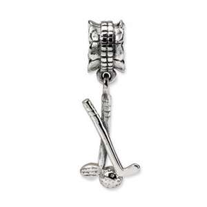  Reflections by SimStars Golf Clubs Ball Silver Dangle Bead 