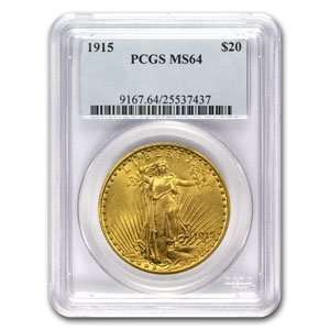    1915 $20 St. Gaudens Gold Double Eagle MS 64 PCGS Toys & Games