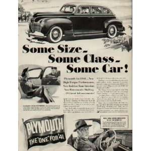   Some Class   Some Car  1941 Plymouth Ad, A2733 