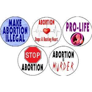  Set of 5 PRO LIFE Anti Abortion 1.25 Magnets Everything 