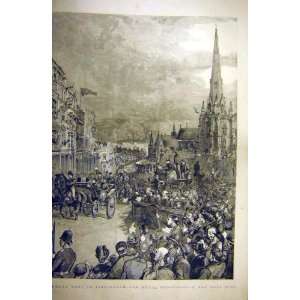  1887 Queen Birmingham Royal Procession Bull Ring City 