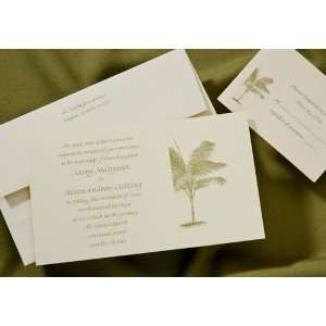  Moss Palm Tree Rectangular Card Wedding Invitations: Home 