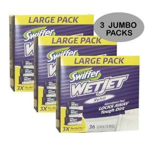  Swiffer Wet Jet Refills   3 Jumbo Packs   108 CT   BIG 