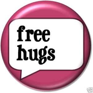 : FREE HUGS Pinback Button 1.25 Pin / Badge Peace Love Hippie Slogan 