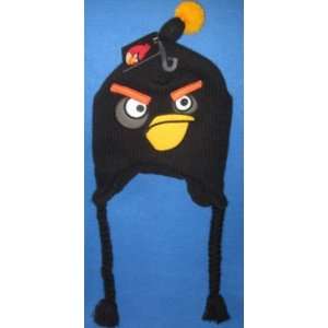Angry Birds Black Lined Knit Hat.
