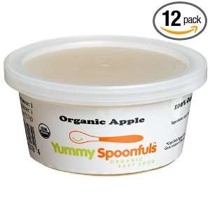 Yummy Spoonfuls Creamy Yummy Pureed Organic Apple, 4 Ounce Tubs (Pack 