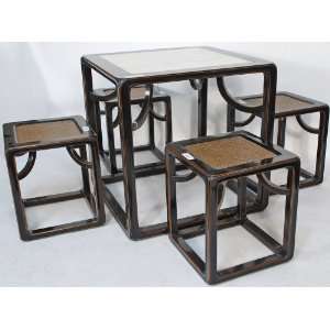   Top and Stools, Contemporary, China, Elm (Yum Furniture & Decor