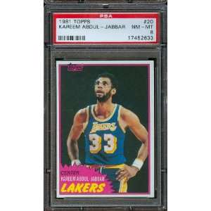  1981 Topps #20 Kareem Abdul Jabbar Los Angeles Lakers 