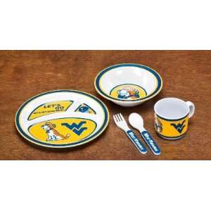  31012   West Virginia Mountaineers Kids 5 Pc. Dish Set 