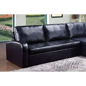   Hanley Black Bonded Leather Match Sectional Set   Sofa: Home & Kitchen