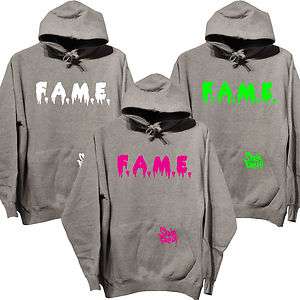 Chris Brown F.A.M.E. FAME Grey Hoodie Hoody Top   All colours and 