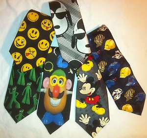  CHARACTER TIES   SNOOPY, MICKEY, POTATO HEAD, GUMBY, SMILEY,TOOLTIME