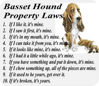 BASSET HOUND DOG PROPERTY LAWS   COMPUTER MOUSE PAD  