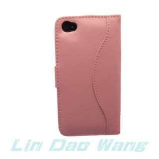 BOOK GENUINE LEATHER CASE POUCH FOR Apple iPhone 4 4G  