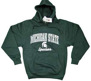 MICHIGAN STATE SPARTANS ADULT GREEN EMBROIDERED V NOTCH HOODED 