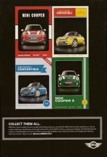 Four MINI COOPER Model Car Trading Cards 2007 Color Ad  