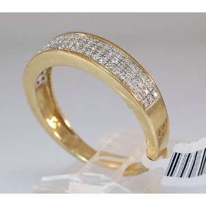    Mens Diamond Wedding Band 10K Yellow Gold R 3781 W: Jewelry