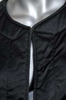 ZORAN Black Shiny Nylon + Shearling Lined Raglan Sleeve Jacket Coat 2 