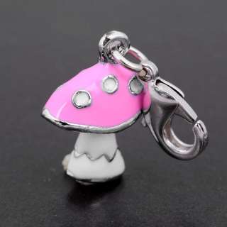 Charm Pendant Fit Bracelet Necklace,Pink Mushrooms  