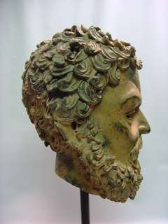 EXCEPTIONAL Antique Bronze NEO CLASSIC Roman Satyr/Faun Head Sculpture 
