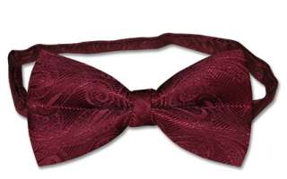 COVONA BOWTIE Solid BURGUNDY Paisley BOW Tie NEW  