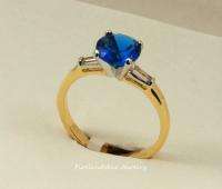 Womens Ring Gold Layered Blue Sapphire Color Cubic Zirconia Selectable 