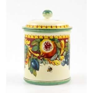  Hand Painted Italian Ceramic 7.4 inch Canister Toscana 